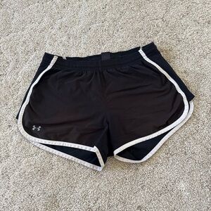 Under Armour black running shorts w/ white trim size S